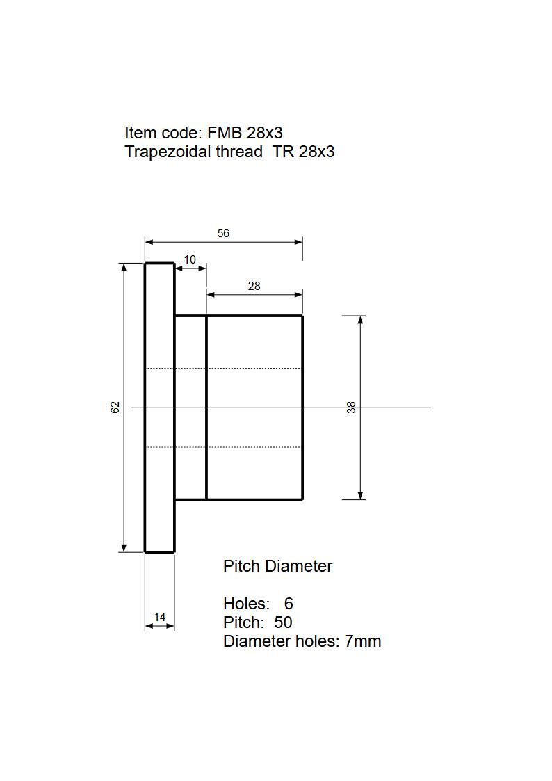 Flensmoer brons TR28x3 - Afbeelding 2